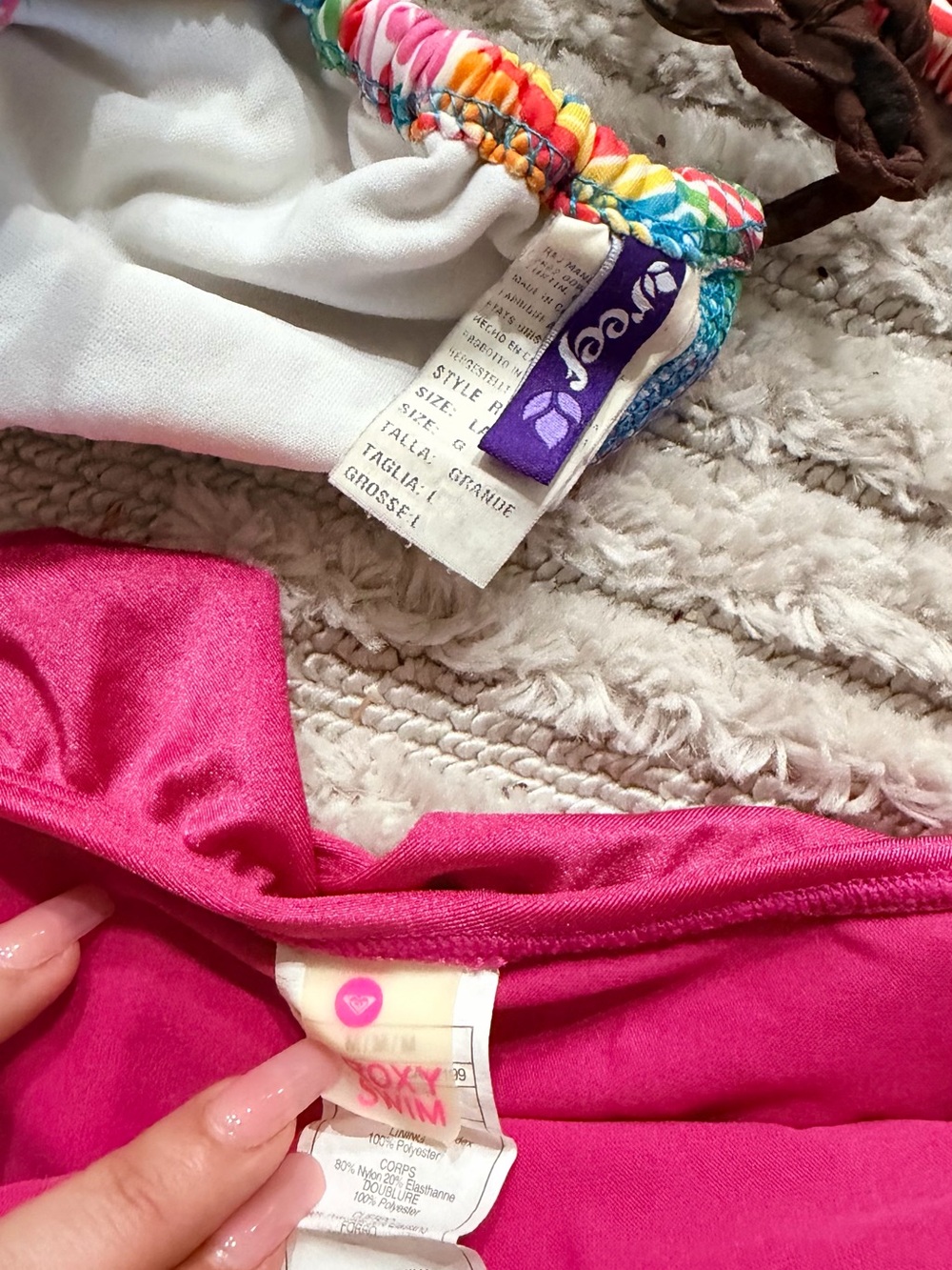 Roxy Multicolor Pattern & Fuchsia Pink Ruffle Bikini - Picture 2 of 2